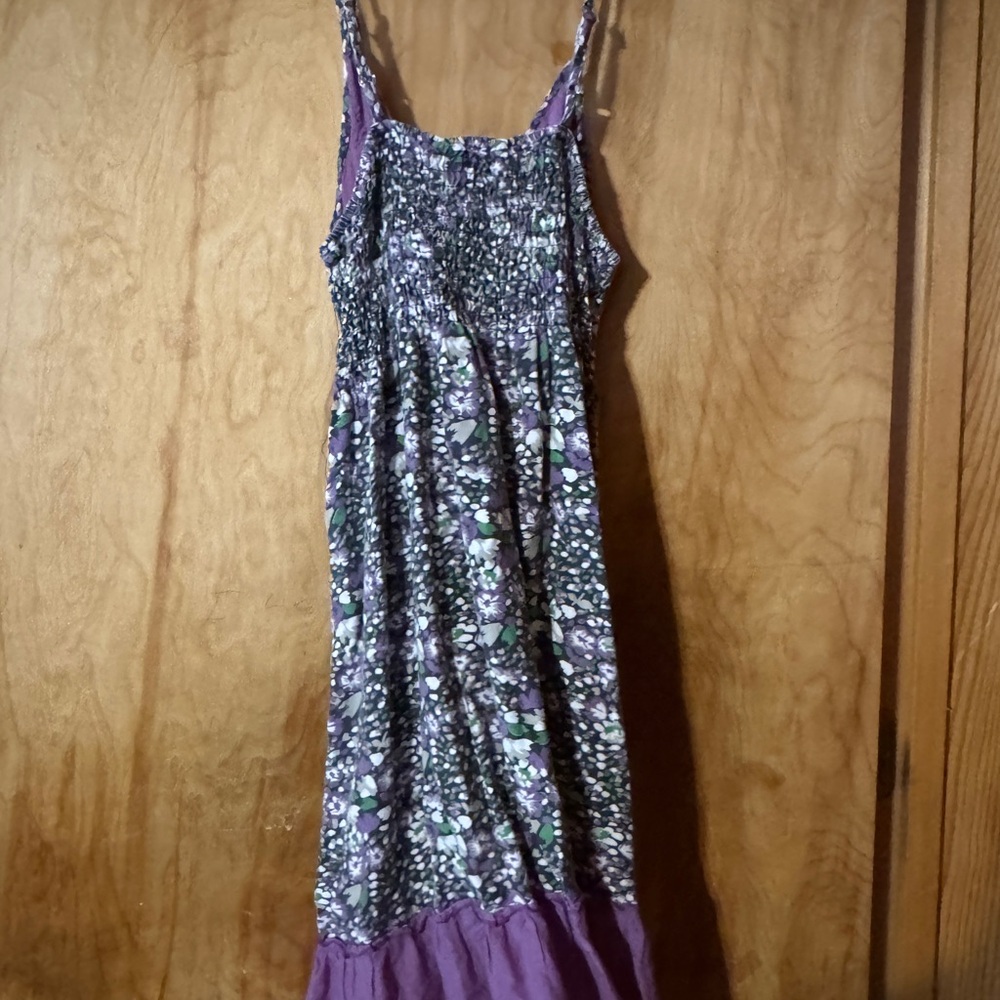 Purple Floral Midi Dress